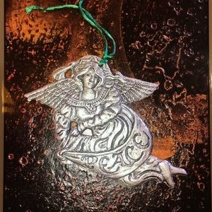 Vintage Carson pewter angel ornament